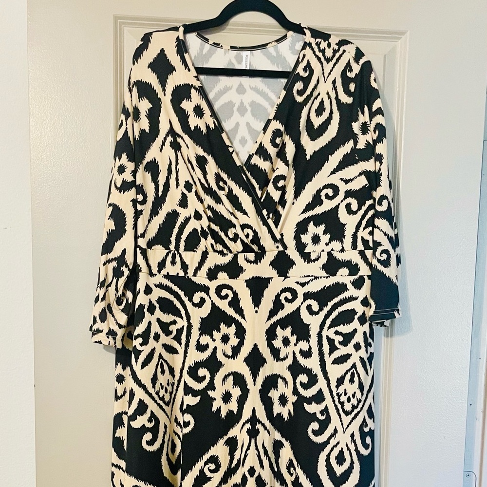 Black and Cream Patterned Dress